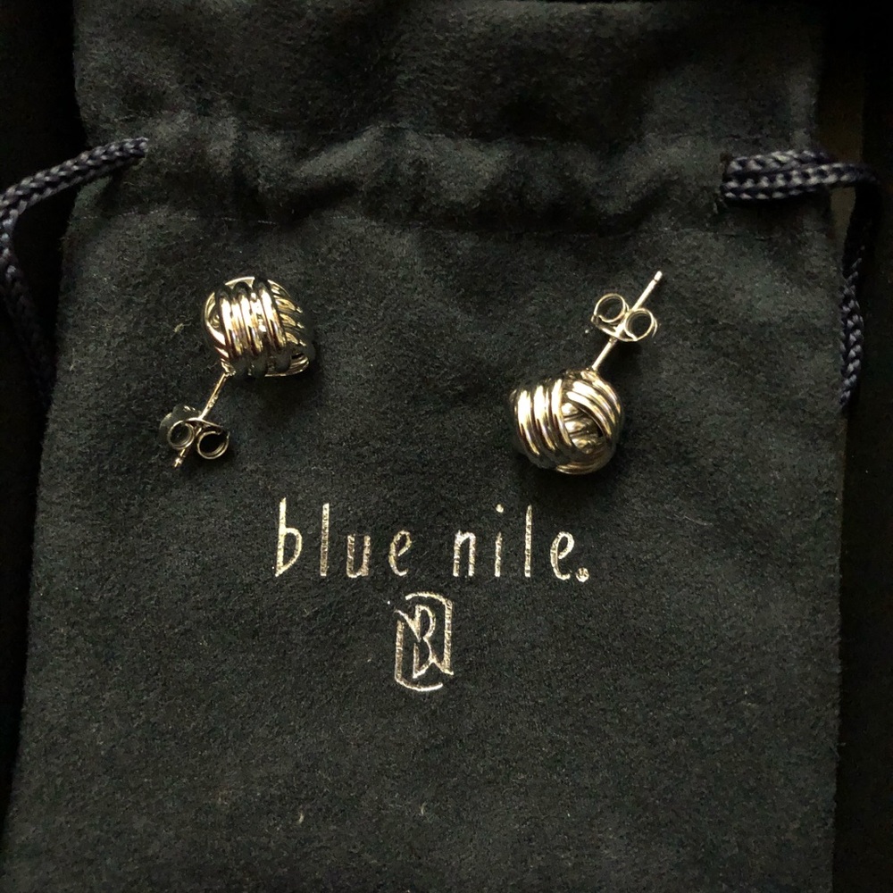 Blue Nile Sterling Silver love knot earrings